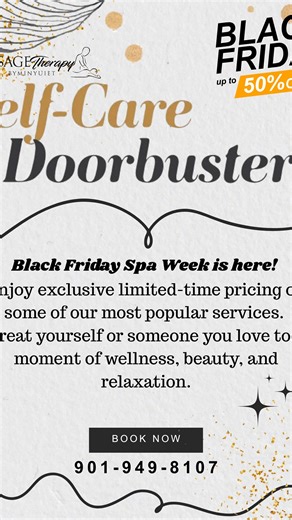 🖤 BLACK FRIDAY SPA WEEK IS LIVE 🖤 I’m only sharing a peek because the full list is too good to spoil… Facials start at $40 Massages start at $73 And yes… one of the deals includes the Spa Lounge 👀✨ If you love a good self-care moment, go see the full Black Friday menu on our website. This is your sign to lock in your appointment before the week fills up. Tap the link in my bio to view all deals book your spot. See you in the spa, Spa Friend’s 💙🥂 #MemphisSpa #CordovaTN #BlackFridayDeals #Mas