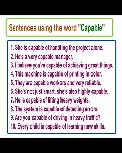 Meaning of "Capable": Capable is an adjective that means having the ability, skill, or qualities needed to do something. #english #learningthroughplay #englishteacher #englishvocabulary #wordmeaning | English Learning