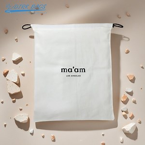 [Hot Item] Custom Logo Reusable Cotton Rope Canvas Recycle Drawstring Bag Christmas Gift Packing Dust Drawstring Bag
