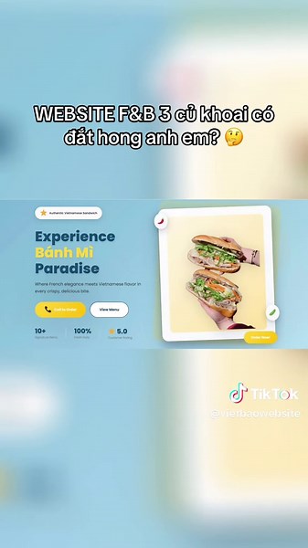 Thiết kế website chuyên nghiệp cho F&B