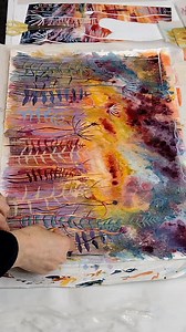 My experiments with paint finally feel they have a direction. Using flowing paints and collage, I'm starting to express my love of the landscape and plant forms in a way that's different from my monotypes. I can't wait to try this again! Turn your sound on to hear my voice! . . . #plantlover #flowerlovers #abstractlandscape | Rebecca Vincent Artist