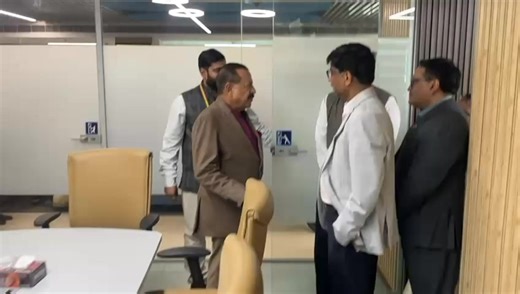 At the headquarters of “Anusandhan National Research Foundation” #ANRF at Technology Bhawan, New Delhi. Went around the different sections, inquired about the well-being of colleagues working there. Later, reviewed key ongoing initiatives. CEO Dr. Shivkumar Kalyanaraman made a presentation depicting outreach and engagement achieved so far with the non-government sector. | Dr Jitendra Singh