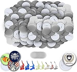 200 Sets of Pinback Button Parts 1 inch (25mm) - Button Maker Supplies for Button Maker Machine