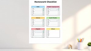 Homework Checklist Printable: Weekly School Assignment Tracker, Kids Study Planner - Etsy