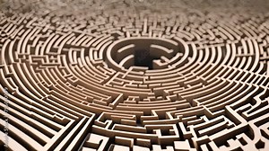 Large Round Maze With Arrow in Center Generative AI