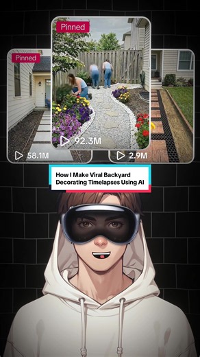 How I Make Viral Backyard Decorating Timelapses Using AI 🤔 #ai #aitools #contentcreator