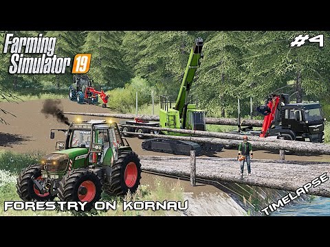 Building wooden bridge with ‪@ChataModding‬ | Forestry on Kornau | Farming Simulator 19 | Episode 4
