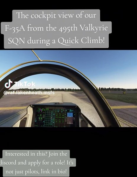 F-35A Quick Climb Cockpit View from 495th Valkyrie SQN