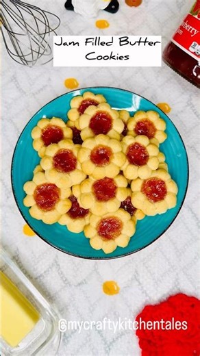 Eggless Jam Filled Butter Cookies