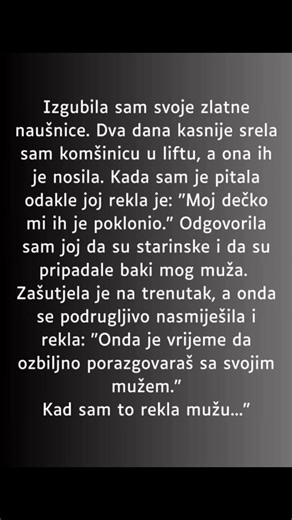“Izgubila sam svoje zlatne naušnice…” NASTAVAK U KOMENTARU👇 | Recepti za torte i kolace