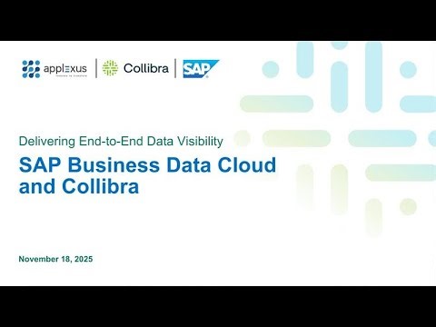 End-to-End Data Visibility: SAP Business Data Cloud + Collibra Workshop