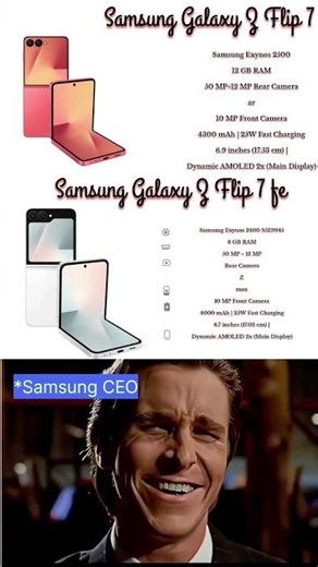 Samsung galaxy z flip 7 vs Samsung galaxy z flip 6 || Quick comparison🔥 #smartphone #mobilephone