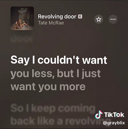 Tate McRae Revolving Door Lyrics