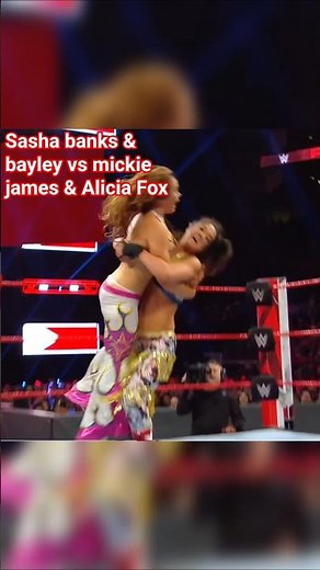 Sasha banks & bayley vs mickie james & Alicia Fox highlights