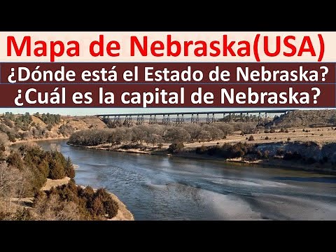 Mapa de Nebraska Estados Unidos. Capital de Nebraska. Donde esta Nebraska. Nebraska map