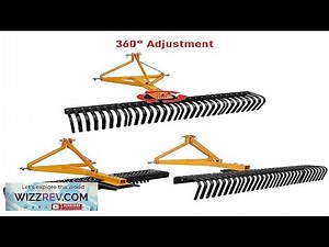 Garvee 5 FT Heavy Duty Landscape Rake 3 Point Tow Behind