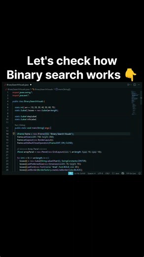 Binary Search Working 🔥💻 #coding #java #reach