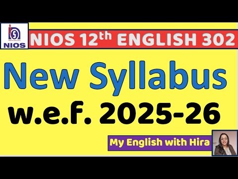 New Syllabus Class 12 NIOS English w.e.f. 2025-26 session #niosenglish #nios #niosnews