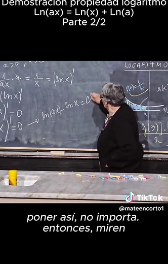 Si alguna vez estudiaste logaritmos alguna vez te cruzaste con la propiedad Ln(ax) = Ln(a) Ln(x) En esta serie de videos la profesora Baragtti la demuestra Este video fue extraído del canal El Traductor de Ingeniería Link : https://www.youtube.com/watch?v=ZEvUDcr8LDw Si lo quieren seguir en instrgram @eltraductor_ok ​#matematica #maths #alumnos #educacion #math #pasion #mariainesbaragatti #IvanZsanto #usm #starwars