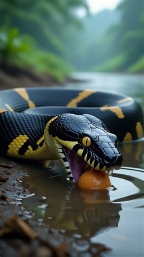 “Unbelievable! Snake Swallows a Whole Egg | Wildlife Shorts”#shorts #ai #aianimals #snake