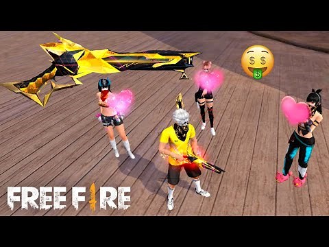 CAZANDO INTERESADAS CON LA NUEVA *M1887 DORADA* EN LA ZONA SOCIAL DE FREE FIRE!!