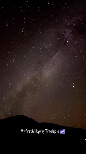 Rashmi Sheoran | Astronomer 🔭 on Instagram: "I took about 200 images with 10 secs exposure each using the intervalometer app and pro mode of phone and then made this time lapse using the Velocity lapse app in android! Only 6 seconds long tho 😅 Lots of noise in the image so this is only the first draft, till I try other apps. Captured during HDSR Star Party 2025 @iiabengaluru 🌌 #milkywaychasers #milkyway #astronomy #astroroxy"