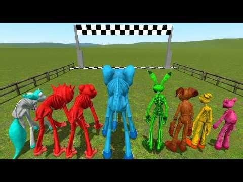 WHO IS THE FASTEST? ALL SMILING CRITTERS RACE! 🏁 CRAZY SPEED TEST | Garry's Mod