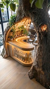Creating a Hollow Tree Trunk Bar. #woodworking #transformation #interiordesign | Dream Build