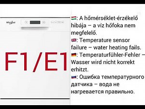 🔧 Whirlpool Dishwasher Error F1 / E1 – How to Fix | Temperature Sensor Fault | Help4Error
