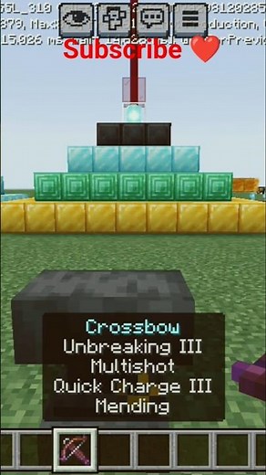 How to make a crossbow powerful in minecraft please subscribe ❤️