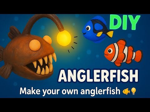 Create Your OWN Glowing Anglerfish Monster with Air Dry Clay! 🔥✨