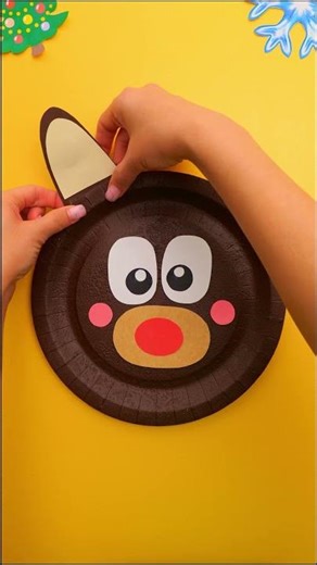 🦌 How to Make RUDOLPH from a PLATE? It’s EASY! #shorts #kids