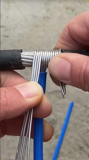 Safe and tight wire-twisting technique for a strong and secure cable connection #DIYtips #electrical
