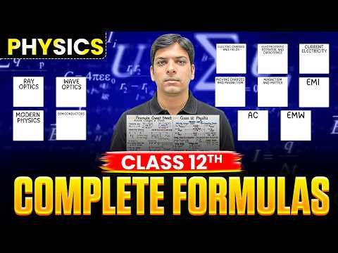 Physics Class 12 All Formulas Chapterwise | Short Notes & Formula Cheat Sheet