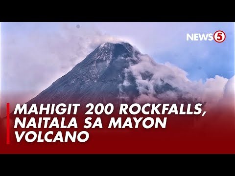 Mayon Volcano, nagpapakita ng tumitinding aktibidad; mahigit 200 rockfall, naitala