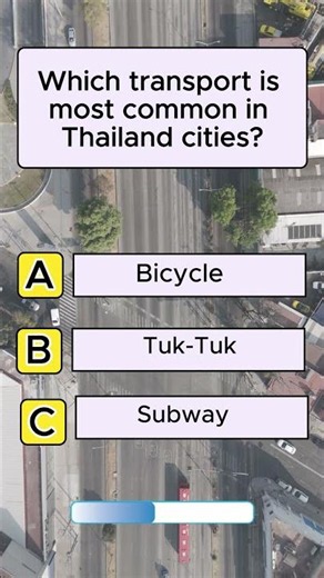 Which Transport Is Most Common in Thailand? 🇹🇭🤔 | Quiz Challenge#shorts#quiz#usa