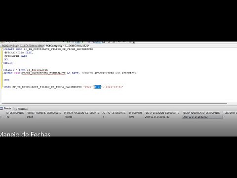 Manejo de Fechas en Sql y reporte con Parametros en Procedimientos Almacenados