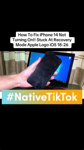 How To Fix iPhone 14 Not Turning On!! Stuck At Recovery Mode Apple Logo iOS 18-26 #recoverymode #iphonefix #ios26 #iphonetips #techtoktips