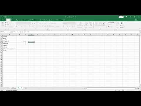 How to count number of occurrences in excel