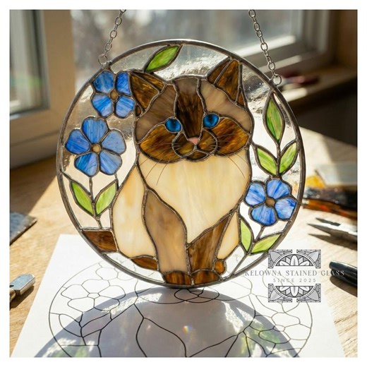 Stained Glass Cat Pattern - Etsy