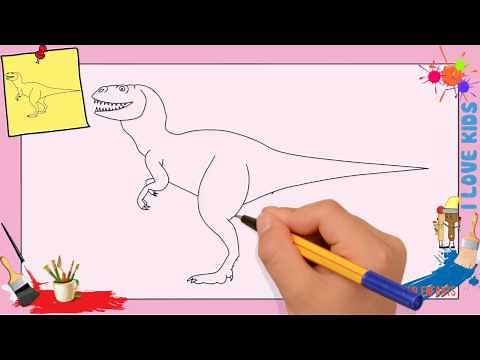 Dessin dinosaure - Comment dessiner un dinosaure FACILEMENT etape par etape pour ENFANTS