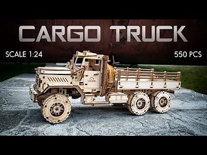 Let's Build Cargo Truck Diamond T WWII - Scale 1:24, 550 pcs. Three Fully Sprung Axles | Ugears Kit