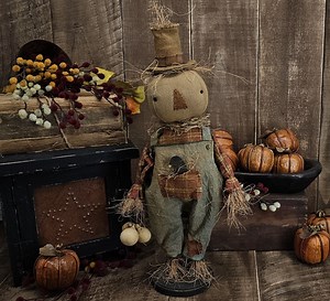 Primitive Fall Harvest Scarecrow - Autumn Tiered Tray Home Decor - Farmhouse Decoration - Scarecrow Shelf Sitter - Scarecrow TOBIAS Accent - Etsy