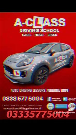 AClass Driving School now has spaces available for automatic driving lessons in the Medway area! 🚗✨ Perfect for beginners, nervous drivers, or anyone who wants a smoother, simpler drive. Friendly, patient lessons tailored to your pace, using a modern automatic car. • Flexible lesson times • 1-to-1 support • Local, reliable instructor 📞 Call the office: 0333 577 5004 Or send a message to book your place or ask any questions. Let’s get you on the road! 🚦😊 | A Class Driving School