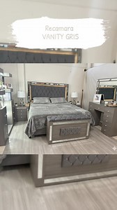 ✨ Modelo Vanity Gris 🩶 PRECIO OFERTA $18,500 🤯 Incluye 8 pzas, cabecera con led, 2 buros, 2 torres espejo vanity, tocador Hollywood y baúl. Envió SIN COSTO a CdMx y gran parte del EdoMex 🏡❤ Envía mensage directo y paga a contra entrega | Muebles Toluca Matriz