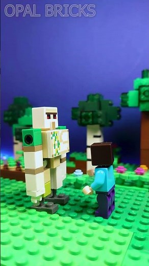 LEGO Minecraft - Steve create an Iron Golem - stop motion animation