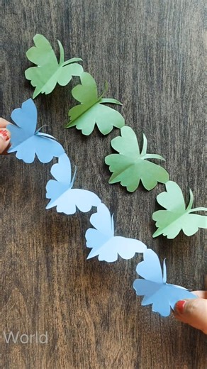 HOW TO MAKE BUTTERFLY PAPER CHAIN|EASY PAPER CRAFT|#easy#butterfly#papercraft#trending#viral#shorts