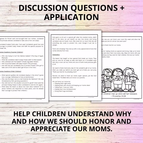 Mothers Day Bible Lesson God Made Moms Special, Moms of the Bible: Jochebed Sunday School Lesson Printable, Christian Kids Mothers Day Craft - Etsy