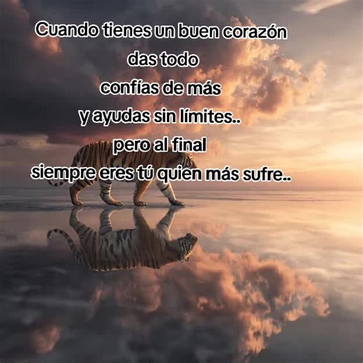 Cuando tienes un buen corazón, das todo, confías de más y ayudas sin límites... pero al final, siempre eres tú quien más sufre.... #paratiiiiiiiiiiiiiiiiiiiiiiiiiiiiiii #inspiration #frases #millonarios #animals
