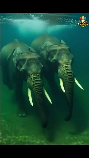 Elephants CAN Swim! Incredible Underwater Footage of Swimming Elephants #shortvideo